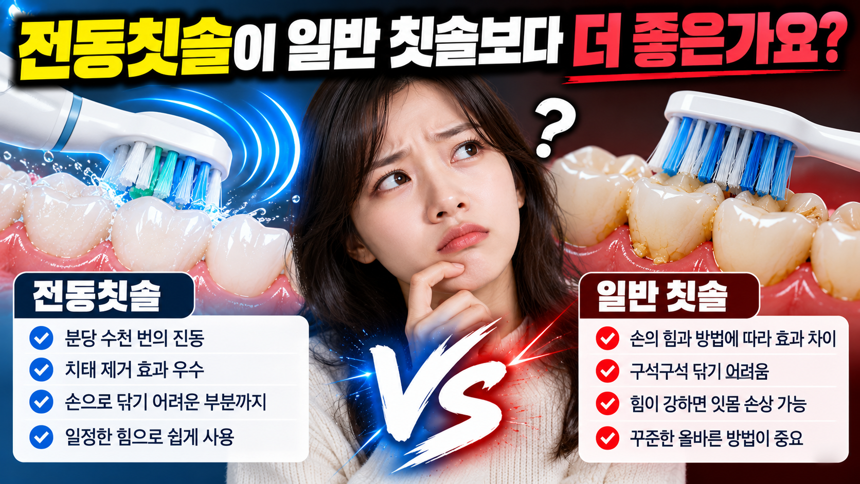 전동칫솔이 일반 칫솔보다 더 좋은가요?