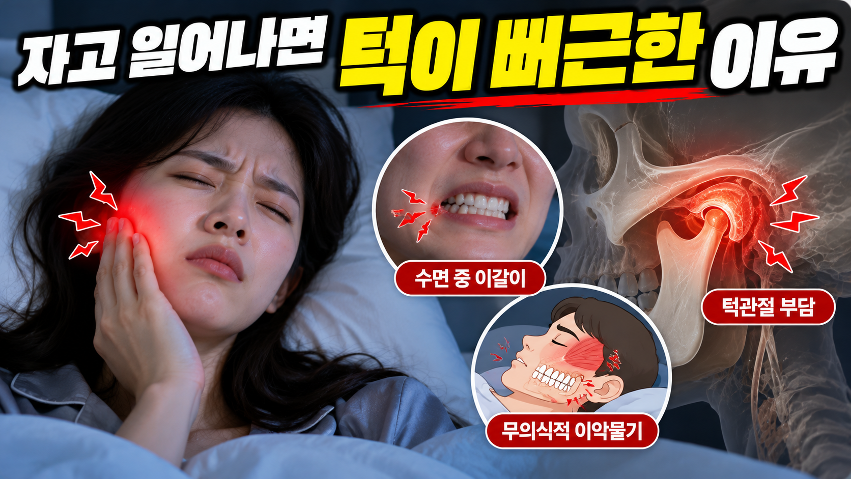 자고 일어나면 턱이 뻐근한 이유